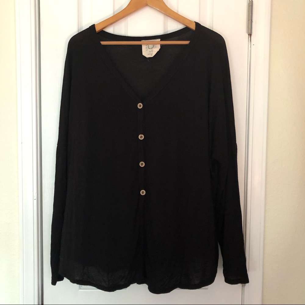 Super Soft Black Button Down Top - image 2